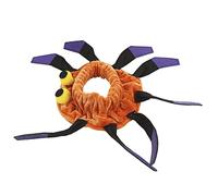 Zerodis Spider Shaped Dog Collar with Soft Polyester Fabric and 3D Eyeball Design for Halloween Christmas Parties (M)