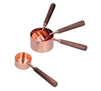Zerodis Spoons Set Stainless Steel Stackable Nesting Measure Cups with Wooden Handle Accurate Measuring Ergonomic Grip Liquid Scoop Kitchen Gadgets for Cooking 4 Pcs Measuring Spoon (Set of 4 Large
