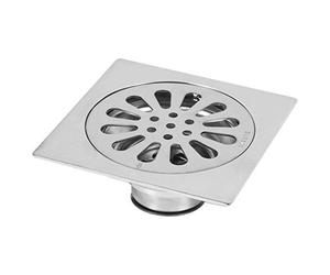 Zerodis Square Floor Drain Stainless Steel Bathroom Tile Insert Floor Drainer Anti-odor Anti-clogging Bathroom Floor Drain with Removable Strainer Cover (Style 3)