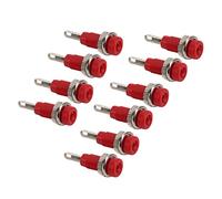 Zerodis Stable, Good Electrical Conductivity, Easy Installation 10pcs 2mm Banana Socket Jack Panel Extended Post Plug Adapter (Red)