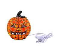 Zerodis Stained Glass Halloween Style Pumpkin Lamp