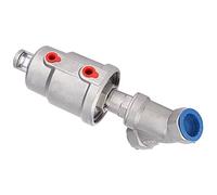 Zerodis Stainless Steel Angle Seat Valve Pneumatic Air Actuated Female Thread 2 Way Valve with Visual Position Indicator and 360 Degree Rotatable Actuator for Water Gas Oil (3/4“ DN20)