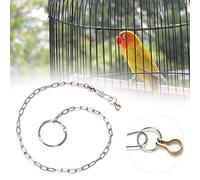 Zerodis Stainless Steel Bird Foot Chain, Rustproof Ankle Ring for Parrots, 22 Inch Adjustable Foot Chain for Safe Indoor and Outdoor Use (#2)