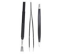 Zerodis Stainless Steel Remover Removal Tools Anti Kit for Pets 1 Culling Fork 1 Double-ended Tweezer 1 Ultra-fine Curved Tweezer for Dog Cat Rabbit Human