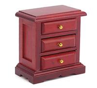 Zerodis Stand Miniature At Night From Dollhouse with a Smooth Wooden Night Table 1/12