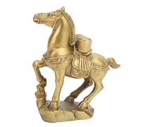 Zerodis Standing Horse Statue,Luxury Exquisite Hand Crafted Wealth Success Symbolize Brass Horse Sculpture Horse Figurines Art Decorative Ornament for Office Desktop Decoration