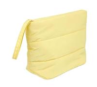 Zerodis Storage Bags Portable Waterproofing Quilted Makeup Bag Travel Toiletry Bag Suitable for Women Girls Business Trips Vacations Home Organization Puffy Cosmetic Pouch Fluffy (Yellow)
