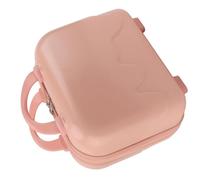 Zerodis Storage Boxes Case 14 Inch Portable Makeup Travel Case Hand Luggage Pressure Proof Carrying Mini Suitcase with Elastic Band Small Carry On Travel Bag for Women Hard Shell (Pinkish)