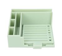 Zerodis Storage Boxes Stencil Reusable Note Template Stick List Dispenser Lightweight Space Saving 5 Stencil Multifunction Organization for Office School Planning Sticky Note Holder with (Green)