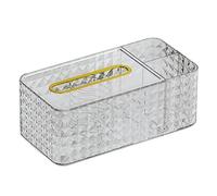 Zerodis Tissue Box Holder, 2 Compartments Storage Design Tissue Box Cover Wide Mouth Rectangular Napkin Dispenser Holder for Putting Remote Control Pen Makeup Brushes (Transparent White)