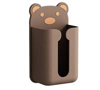Zerodis Tissue Box, Large Open Design, Wall Mounted Napkin Holder, Plastic Material, 2Pcs, Brown Bear Pattern, No Punching Installation, For Kitchen Bathroom Toilet Cabinets