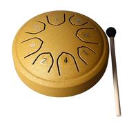Zerodis Tongue Drum Steel Hand 8 Notes for Beginner, Unique Tone, Easy to Carry, Easy to Learn, Wide Application, C Key, Sound Healing Concert Percussion with Major Tones (Gold)