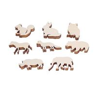Zerodis Unfinished Blank Wooden Slices,48Pcs 8 Patterns Animal Shaped Wooden Pieces Ornaments Decorative Cartoon Wood Painted Wood Chips for Kids Hand Painted Boards