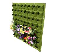 Zerodis Vertical Hanging Planter, 64 Pockets Felt Wall Planter for Indoor Outdoor Gardening Green Black 38.6x38.6 Inch