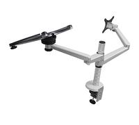 Zerodis Vertical Stacking Dual Monitor Arm 360° Rotation | Adjustable height dual monitor arm for office Adjustable Height Free Lift Mechanism 32in screen support Aluminium Alloy