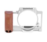 Zerodis Video Camera for the Cage Camera of ZV1 Hollow in Aluminum with Wooden Handle for Content Creators (Silver)