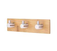 Zerodis Wall Hook Adhesive Hook Coat Rack Bamboo Towel Hook Holder Decorative Organizer Coat Hooks for Home Coats Scarves Handbag (Three Hook)