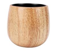 Zerodis Whiskey Wood Cup, Retro Style Coffee Mug 340ml Large Capacity Reusable Ergonomic Grip Barware Wine Drinking Teacup Lightweight Beverages Glassware for Home Bar Party (Type 1)