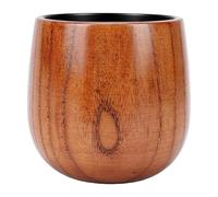Zerodis Whiskey Wood Cup, Retro Style Coffee Mug 340ml Large Capacity Reusable Ergonomic Grip Barware Wine Drinking Teacup Lightweight Beverages Glassware for Home Bar Party (Type 2)