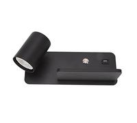 Zerodis Wireless Charging LED Wall Lamp, Adjustable 330 Degree Horizontal 150 Vertical Lamp Holder, Built-in USB Charging Port for Devices, Warm Light 85-265V Voltage