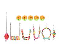 Zerodis Wood Swing Toys Hang Up with Colored Wood Toys, Multiple Cameras for Most Birds, Safe Pets for the Pet Cage, Ideal Place for the Exercise of