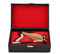 Zerodis Wooden Miniature Harp Replica, 4" Musical Instrument Model with Gift Case and Stand, Handcrafted Basswood Decor for Home Office Desk Christmas Birthday Gift