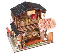 Zerodis WOODENSEY TOD SUHI WORKSHOP Model OF ADULT DIY WORKSHOP, Japanese Store Model Easy to Assemble, Adolescents Communication Project, Includes LED Light Ropes, 8.9 X 6.9 X 7.7in