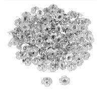 Zerodis Zinc Plated T Nuts, 100pcs 4 Pronged Carbon Steel Woodworking T Nut Assortment with 5 Sizes for Woodworking Furniture Projects (M4)