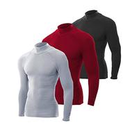 ZEROFIT Mens 2026 Heat Rub Ultimate Mock Neck Baselayer - Grey - XXL