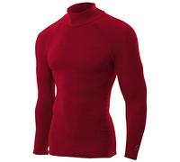 ZEROFIT Mens Heat Rub Ultimate Mock Neck Baselayer - Red - M