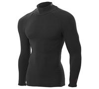 ZEROFIT Mens Heat Rub Ultimate Mock Neck Baselayer - Black - XS