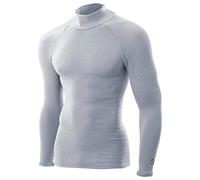 ZEROFIT Mens Heat Rub Ultimate Mock Neck Baselayer - Grey - S