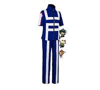 ZeroGoozzkx Bnha Mha My Hero Academia Cosplay UA Gymnastics Uniform Costume,with 3 Pack Deku Izuku Bakugou Uraraka Keychains - - S