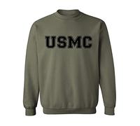 zerogravitee USMC Athletic Crewneck Sweatshirt in Military Green, Military Green, XXL