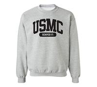 zerogravitee USMC Semper Fi Crewneck Sweatshirt in Sport Grey - Grey -