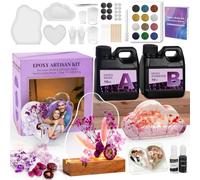 ZEROMX Epoxy Resin Kit for Beginners, Resin Kit with Light and Molds Complete Set DIY Crafts for Adults Women, Epoxy Set with Cloud and Heart Shaped Mold, Dried Flowers and Resins Supplies-20OZ