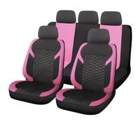ZERONBV Car Seat Covers Full Set 5 Seats Universal Car For Seat Covers Anti-slip Backrest Four Seasons For SUV Vans Truck Auto Interior(Pink)