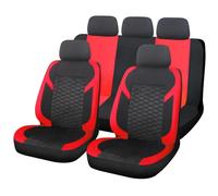 ZERONBV Car Seat Covers Full Set 5 Seats Universal Car For Seat Covers Anti-slip Backrest Four Seasons For SUV Vans Truck Auto Interior(Red)