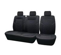 ZERONBV Car Seat Covers Full Set Compatible With Fiat For Ducato 4mm Sponge 2+1 Seats Covers For Most Van Truck Beautiful Interiors Easy To Install(Black A)