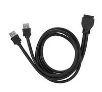 Zerone 19Pin/20Pin Female Header to Dual USB3.0 Desktop Front Motherboard Panel Mount Cable with Fixed Feet(0.8m)