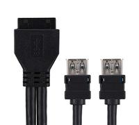 Zerone 19Pin/20Pin Female Header to Dual USB3.0 Desktop Front Motherboard Panel Mount Cable with Fixed Feet()