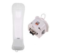 Zerone 2 Pcs Motion Plus Adapter with Silicone Case for Wii Remote Controller External Remote Motion Plus Sensor Accessory for Wii U Control (White)