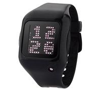 Zerone Dazzled Animation Pink Crystal with Black Case Scrolling Message Watch