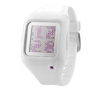 Zerone Dazzled Animation Pink Crystal with White Case Scrolling Message Watch