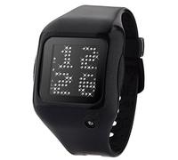 Zerone Dazzled Animation White Crystal with Black Case Scrolling Message Watch