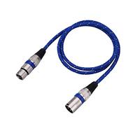 Zerone XLR Cables Male to Female 1/1.8/3/5/10/15/20m Micro Cable Lead Mini XLR 3Pin Audio Cable Balanced XLR/Mic Patch Cable For Amplifiers Microphones Mixer (1m)