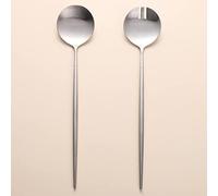 Zerophilo Salad Servers,Spoon and Fork Set 11.41 inch,18/10 Stainless Steel Salad Serving Silver