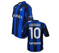 ZeroPlayer Inter Lautaro Martinez 10 Home Shirt 2021 2022 Official Replica (Size 2 4 6 8 10 12 Years Old Boy Boy) (Size S M L XL XXL Adult) Blue, Black, Gold 100% Polyester