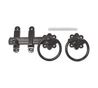 ZEROplus 150mm Black Japanned Mild Steel, Plain Ring Gate Latch, for Garden Gates, Sheds, Z1138.6