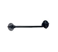 ZEROplus 203mm Cast Iron Black Japanned Cabin Hook, Latch Catch, for Garden Gates, Sheds